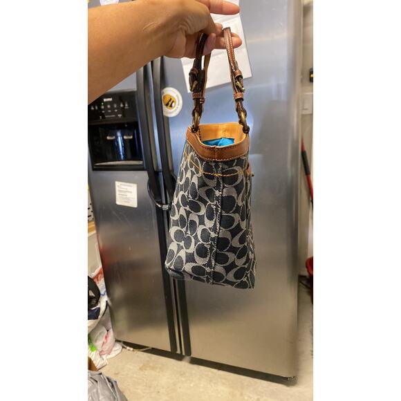 Coach VINTAGE Limited Edition Denim Leather mini Tote signature CCs Y2K suede - Picture 15 of 15